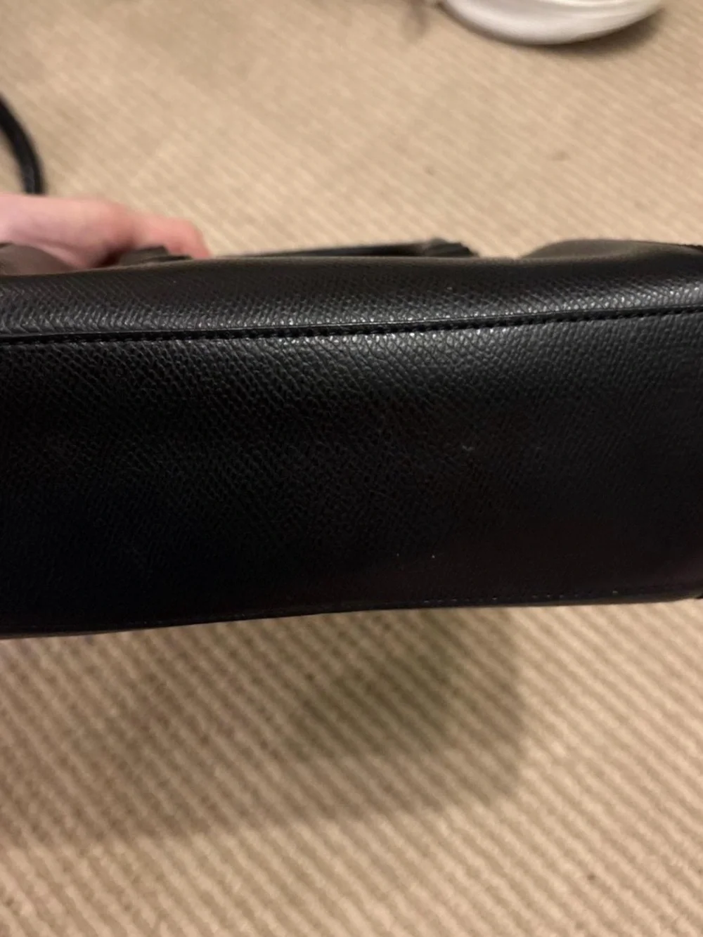 Coach Black Pebble Leather Satchel with Gold Accents - Picture 4 of 5